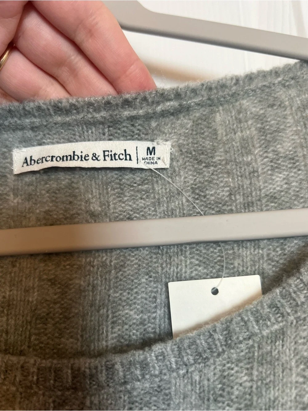 Abercrombie & Fitch Heathered Gray Ribbed Maxi Dress with Side Slit